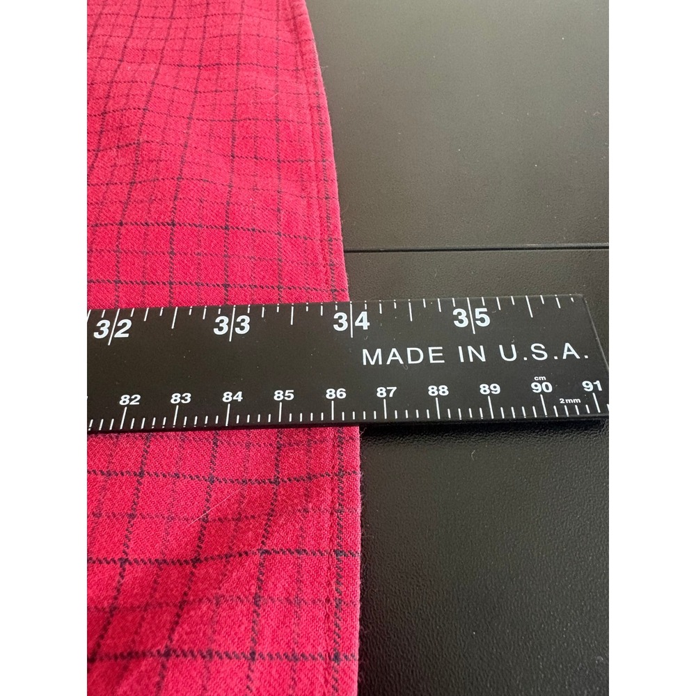 J.Crew Mens Large Tall Red Black Grid Check Cotton Button Down Long Sleeve Shirt - Picture 6 of 6